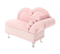 FRCOLOR Miniature Sofa Jewelry Box Doll Furniture Decor Tabletop Storage for Rings Earrings Micro Scene Photo Prop with Chic Colors and Design