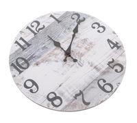 FRCOLOR Modern round Wooden Wall Clock with Quiet Movement and Battery Powered Operation, Stylish Hanging Clock for Home and Club Decoration, Simple and Unique Design