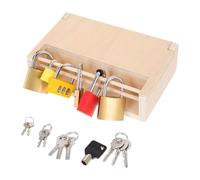 FRCOLOR Montessori Wooden and Key Set for Educational Practical Life Material for Concentration and Patience Development Safe for Parent Interaction and Fine Motor Skills