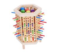 FRCOLOR Montessori Wooden Stacking Game with Colorful Sticks for Early Math Learning Color Recognition Educational Puzzle for Boys and Portable Interactive Family Play