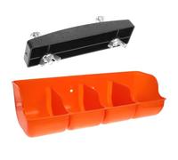 FRCOLOR Mountable Plastic Pig Feed Trough 4 Compartments, Hanging Livestock Feeding Manger for Farm Animals and Pigs, Brown