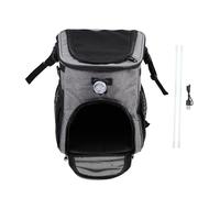 FRCOLOR Multi-Functional Grey Polyester Pet Bike Bag with Removable Storage, Folding Small Dog Carrier Backpack for Outdoor Cycling and Travel