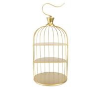 Frcolor Multi-Layer Bird Cage Cake Stand Iron Dessert Display with Three Trays 16.54X9.84X9.84In for Weddings Parties and Home Decor