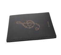 FRCOLOR Music Sheet Folder with Transparent Sleeves Spiral Binder Organizer for Orchestra Instruments and Band Black Music Sheet Storage Holder with Unique Musical Note Heart Design Paper
