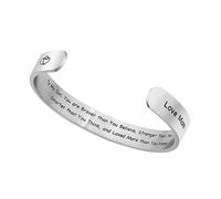 FRCOLOR My Son Titanium Steel Bracelet for Men Adjustable Opening Design Engraved Hand Decor 10mm Width