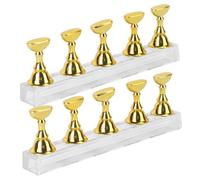FRCOLOR Nail Tips Practice Display Stand 5 Stands 1 Bar Acrylic Chessboard Nail Art Accessories