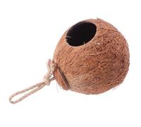 FRCOLOR Natural Coconut Shell Bird Nest Hut for Parrots and Small Birds Hanging Birdhouse without Hook Coconut Husk Nesting Material for Indoor Cage Accessories