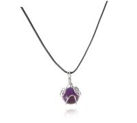 FRCOLOR Natural Crystal Stone Pendant Necklace for Women Men Portable Decorative Amethyst Jewelry with Leather Cord Lightweight Stylish Neck Decor gift for for for for for for for Parties and Everyday
