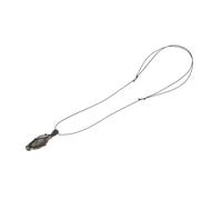 FRCOLOR Natural Labradorite Stone Pendant Necklace Retro Chic Crystal Jewelry for Women Unique Teardrop Shape with Visible Texture Birthday Accessory
