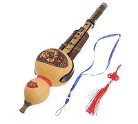 FRCOLOR Natural Purple Bamboo Hulusi C Key Cucurbit Flute Ethnic Style Wind Instrument Lightweight Portable for Beginners Students with Accurate Pronunciation and Beautiful Tone