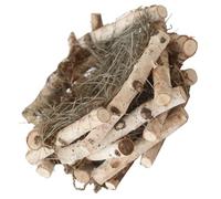 FRCOLOR Natural Style Small Artificial Bird Nest Ornament Lightweight Wooden Straw Garden Decoration for Outdoor Lawn Balcony Desktop and Easter Candy Holder