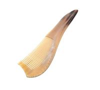 FRCOLOR Natural Yellow Ox Horn Hair Comb Fine Tooth Women's Comb Portable for Home Professional Use