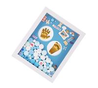 FRCOLOR Newborn Handprint Photo Frame Baby Keepsake Acrylic Memory Holder for Baptism Wall Decoration in Golden Colour Gift for Baby Girls