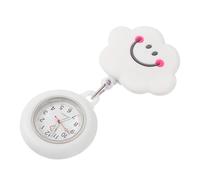 FRCOLOR Nurse Watch Fob Watch Retractable Clip Silicone Sleeve Cartoon Cloud Quartz Hanging Pendant Lapel Clasp for Doctor Clinic Staff Student Medical Chest
