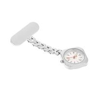 FRCOLOR Nurses Watch Luminous Pocket Watch Silver Safe Sturdy Material Round Hanging Pin Brooch for Hospital Home Kitchen School Hiking