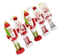 FRCOLOR Nutcracker Hanging Decorations 5pcs Wooden Christmas Tree Ornaments Traditional Nutcracker Home Party Hanging Decor for Seasonal Holiday Celebration
