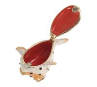 FRCOLOR Orange Puffer Fish Enamel Trinket Box with Hinged Lid and Crystals