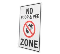 FRCOLOR Outdoor Dog No Peeing Pooping Warning Sign for Garden Lawn Metal Park Dog Walking Reminder Funny Design for Clean Environment Protection