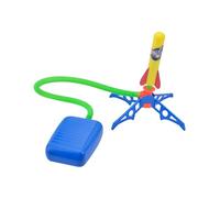 FRCOLOR Outdoor Rocket Launcher with EVA Foam Rockets and Stand Safe Foot-powered Catapult for Stem Learning and Active Play Design for Boys