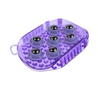FRCOLOR Oval Body Massage Glove Brush with 360° Rolling Metal Balls, Portable Manual Lymphatic Massager Tool for Home and Offices, PVC Material, 15x10.5x3cm