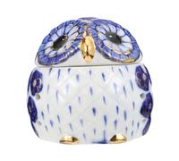 FRCOLOR Owl Shape Aroma Jewelry Box Ceramic Desktop Ornament Mason Jar Lid Trinket Box