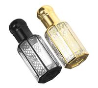 FRCOLOR Pack of 2 Roll Bottles for Essential Oils, Egyptian Perfume Bottles, Arabic Perfume Bottle, Mini Perfume Sample Container, Empty Essence Bottle, Perfume Container, Bulk Glass