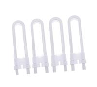 FRCOLOR Pack of 4 White Adjustable U-Shaped Cabinet Locks for Toddlers Kitchen Doors with Mushroom Shaped Knobs, Plastic Safety Latches Helping Keep Babies of Cabinets, No Drilling