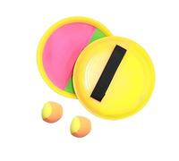 FRCOLOR Paddle Tennis Ball Toss Catch Game Set for Parents Includes Yellow Sticky Catch Boards with Band Handle and Soft Balls Interactive Outdoor Family Fun for Home and Random Color