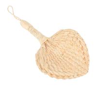 FRCOLOR Palm Leaf Hand Fan, Handwoven Beige Decorative Fan for Weddings | Built-in Handle, Artisanal Rustic Texture, Portable Boho Accent for Living Rooms, Beach Events