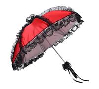FRCOLOR Parasol Breathable Black for Elegant Lace Umbrella Bridal Wedding and, Portable Cloth with Iron Frame Dresses Decorations Decoration Stage Performances and Party