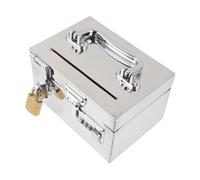 FRCOLOR Password Box Piggy Bank Savings Keys Bank Money Number Password Money Mason Padlock Safe for Adults Keylock Lockbox Silver Stainless Steel