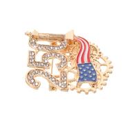 FRCOLOR Patriotic Enamel Pin American Flag Souvenirs 250th Anniversary Lapel Badge for Independence Day Veterans Historical Enthusiasts Decorative Brooch