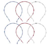 FRCOLOR Patriotic Hair Hoops Independence Day Festival Headbands Red White Blue Hair Bands Headband Props for Party