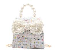 FRCOLOR Pearl Bow Clutch Bag for Boy Girl Girl Small Bowknot Handbag Sweet Chain for Birthday Party Daily Use