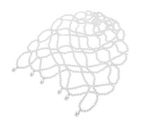 FRCOLOR Pearl Forehead Necklace Elegant Mesh Headband for Bride Imitation Pearls Head Chain Jewelry Women Wedding Hair Accessories Daily Wear Celebrations