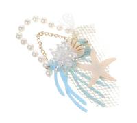 FRCOLOR Pearl Hair Clips Large Barrette Clips for Women Sea Star Shape Rhinestone Inlay Hairpin Accessories Fashion Bobby Pins for Wedding Party
