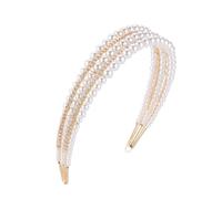 FRCOLOR Pearl Headband Wedding Lightweight Metal Hair Accessory Universal Size Bride Headdress Girls Women Party Photo Decor Vintage