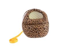 FRCOLOR Pet Carrier Backpack for Hamsters, Warm Leopard Print Large Size Travel Bag with Soft Lining, Portable Small Animal Carrier for Outdoor Use Random Color