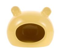 FRCOLOR Pet Ceramic Summer House Hamster Habitat Hideout for Small Animals Cooling Nest Hideaway House Yellow Large