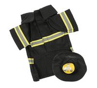 FRCOLOR Pet Dog Firefighter Uniform Costume Set Waterproof Transformed Coat Size S Black Party Performance Apparel for Puppies and Cats