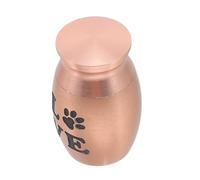 FRCOLOR Pet Memorial Urn for Dog and Cat Ashes Metal Keepsake Box Cremation Urn for Indoor and Outdoor Memorials Rose Gold