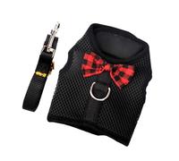 FRCOLOR Pet Vest and Harness Set Breathable Mesh Dog Vest Harness Pulling Rope Black m Size Chest 30-34cm Suitable for Rabbits, Guinea Pigs, and Squirrels
