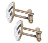 FRCOLOR Piano Pattern Shirt Cufflinks and Tuxedo Studs Set for Men, Antique Bronze Metal Suit Accessories for Formal Shirts and Weddings