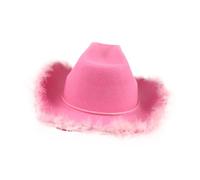 FRCOLOR Pink Cowgirl Hat for Women Premium Feathered Costume Accessory for Parties Birthdays and Cosplay Comfortable Fit for All Occasions Fashion Headwear