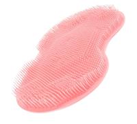 FRCOLOR Pink Non-Slip Foot Back Scrubber with Suction Cups Multi-Function Cushion for Exfoliating Dead Skin Circulation and Back Scrubbing TPE Pad for Men and Women