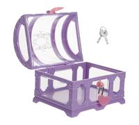 FRCOLOR Pirate Treasure Chest Plastic Storage Box with Lock Wear Resistant Medium Sized Trinket Keepsake Box for Pirate Theme Parties Halloween and Room Organization