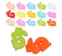 FRCOLOR Plastic Easter Bunny Buttons 100Pcs Bulk Crafting Buttons for DIY Sewing Crochet and Scrapbooking Colourful Rabbit Embellishments for Beginners and Sweaters