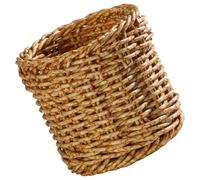 FRCOLOR Plastic Makeup Brush Holder Box with Imitation Rattan Woven Design
