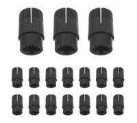 FRCOLOR Plastic Potentiometer Knobs 20pcs Compact and Precise Volume Adjustment Black Rotary Control Caps with Indicator Marked Design for Electric Guitar and Speaker Board for Sound