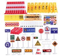 FRCOLOR Play Traffic Signs Set for Educational Street Signal Models with Realistic Traffic Rules and for Table and Simulation Activities